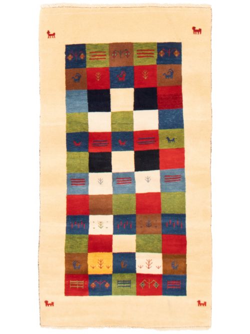 Tapis style persan kaskhuli gabbeh 3'3" x 6'3" en laine