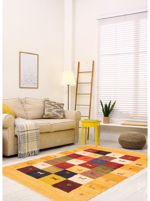 Persian Style Kashkuli Gabbeh 3'10" x 5'5" Hand-knotted Wool Rug 