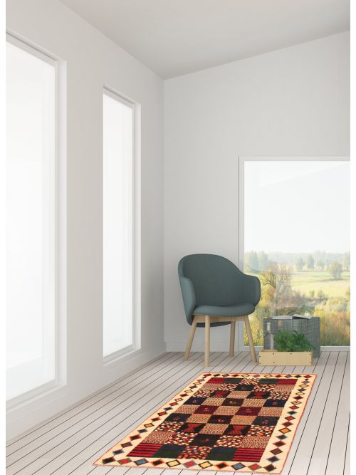 Persian Style Kashkuli Gabbeh 3'5" x 5'1" Hand-knotted Wool Rug 