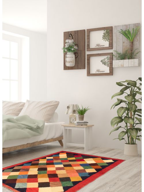Persian Style Kashkuli Gabbeh 3'4" x 4'8" Hand-knotted Wool Rug 
