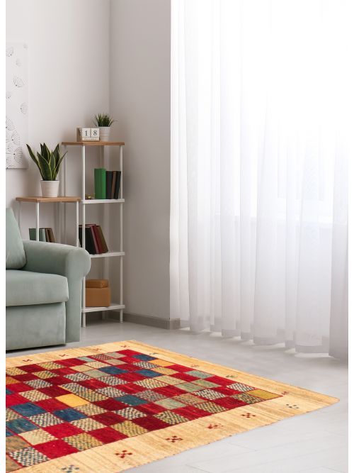 Persian Style Kashkuli Gabbeh 3'6" x 4'7" Hand-knotted Wool Rug 