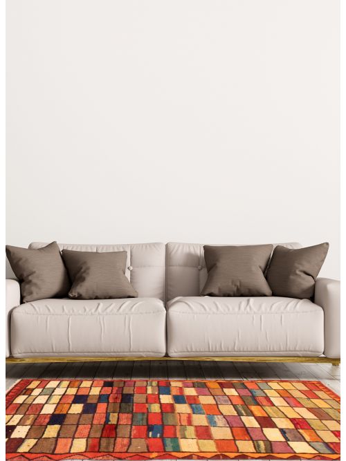 Persian Style Kashkuli Gabbeh 3'5" x 7'1" Hand-knotted Wool Rug 