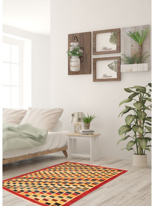 Persian Style Kashkuli Gabbeh 3'5" x 4'11" Hand-knotted Wool Rug 