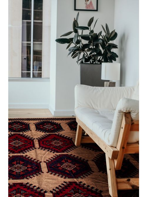 Afghan Rizbaft 6'11" x 9'0" Hand-knotted Wool Rug 