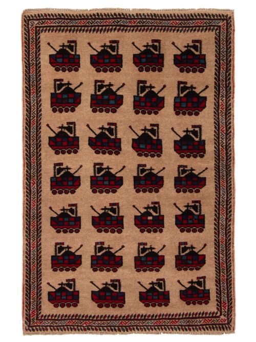 Afghan Rizbaft 2'11" x 4'6" Hand-knotted Wool Rug 