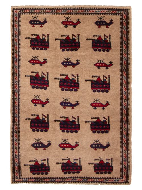Afghan Rare War 2'11" x 4'3" Hand-knotted Wool Rug 