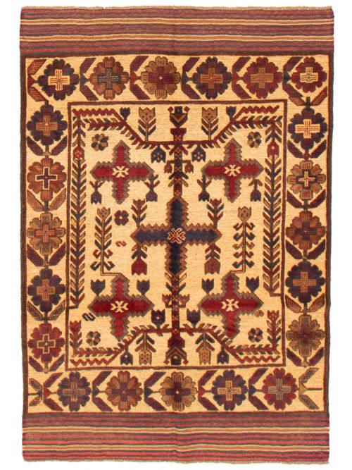 Afghan Tajik Caucasian 4'1" x 6'0" Hand-knotted Wool Rug 
