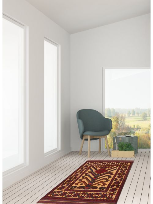 Afghan Tajik Caucasian 2'11" x 4'7" Hand-knotted Wool Rug 
