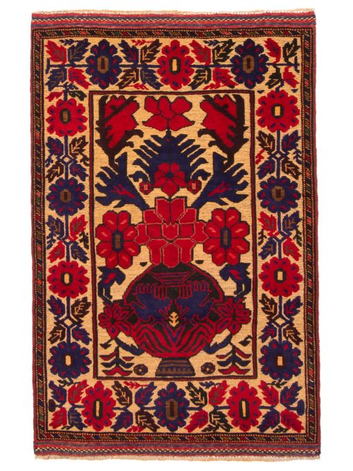 Afghan Tajik Caucasian 2'11" x 4'6" Hand-knotted Wool Rug 