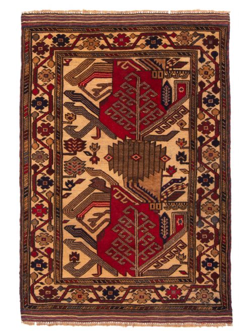 Afghan Tajik Caucasian 3'1" x 4'6" Hand-knotted Wool Rug 