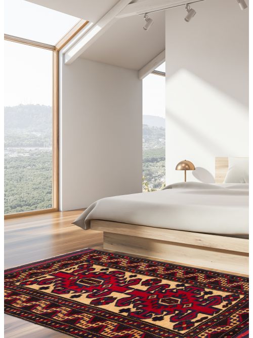 Afghan Tajik Caucasian 2'11" x 4'6" Hand-knotted Wool Rug 