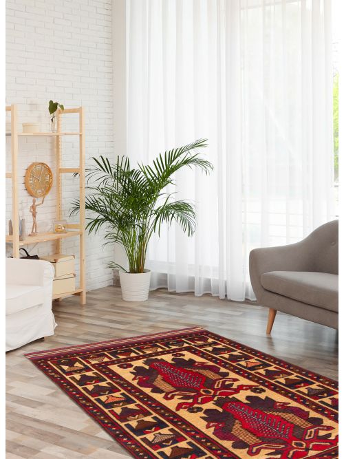 Afghan Tajik Caucasian 2'8" x 4'6" Hand-knotted Wool Rug 