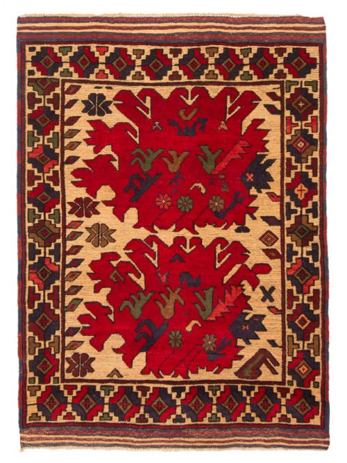 Afghan Tajik Caucasian 3'4" x 4'7" Hand-knotted Wool Rug 