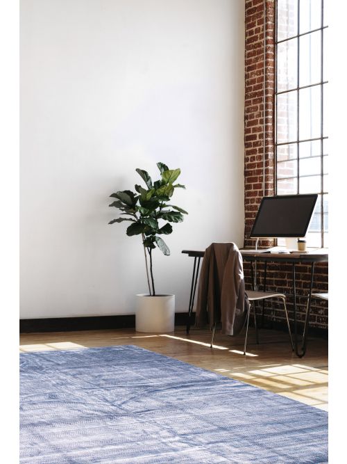 Indian Silk Shadow 12'3" x 15'1" Hand Loomed Viscose, Wool Rug 