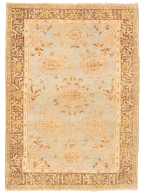 Turkish Anatolian Authentic 4'0" x 5'10" Hand-knotted Wool Rug 