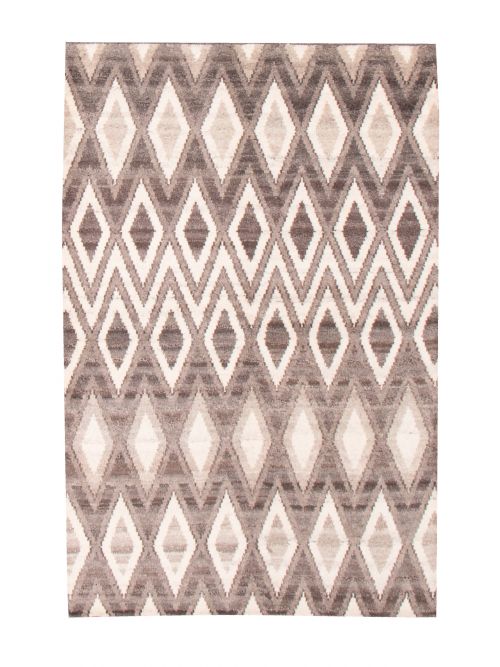 Indian Arlequin 5'2" x 7'11" Hand-knotted Wool Rug 