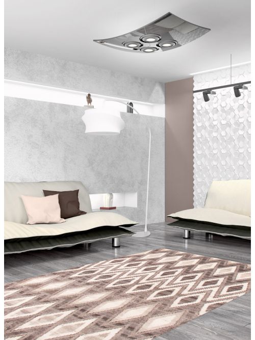 Indian Arlequin 5'2" x 7'11" Hand-knotted Wool Rug 