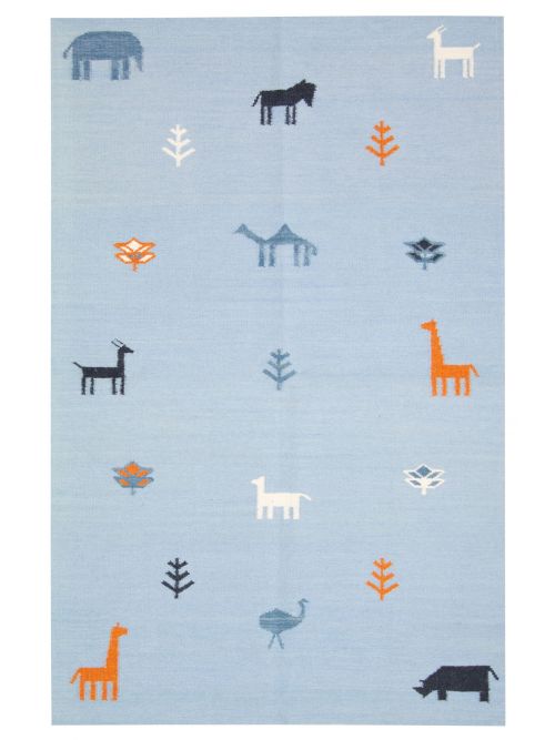 Turkish Ankara FW 5'0" x 7'10" Flat-Weave Wool Kilim 
