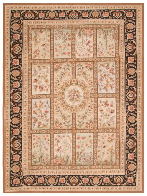 Chinese Dynasty 8'7" x 11'10" Flat-Weave Wool Tapestry Kilim 