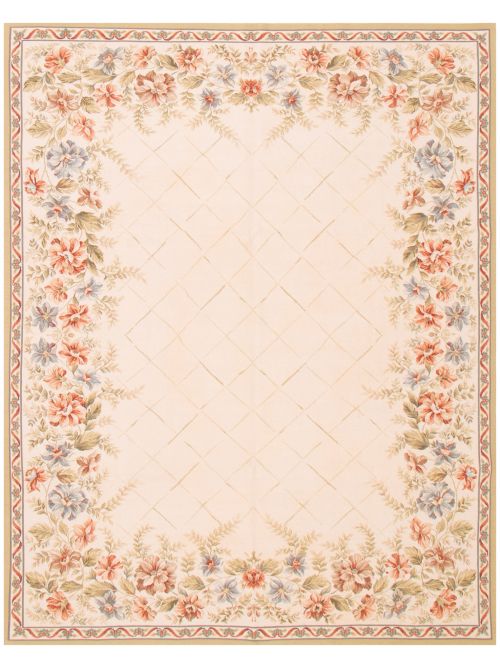 Chinese Dynasty 7'6" x 9'7" Flat-Weave Wool Tapestry Kilim 