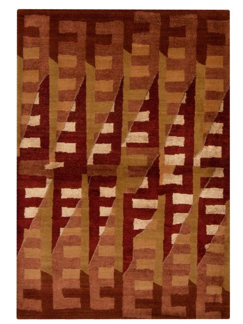 Nepal Opulence 4'1" x 5'11" Hand-knotted Silk, Wool Rug 