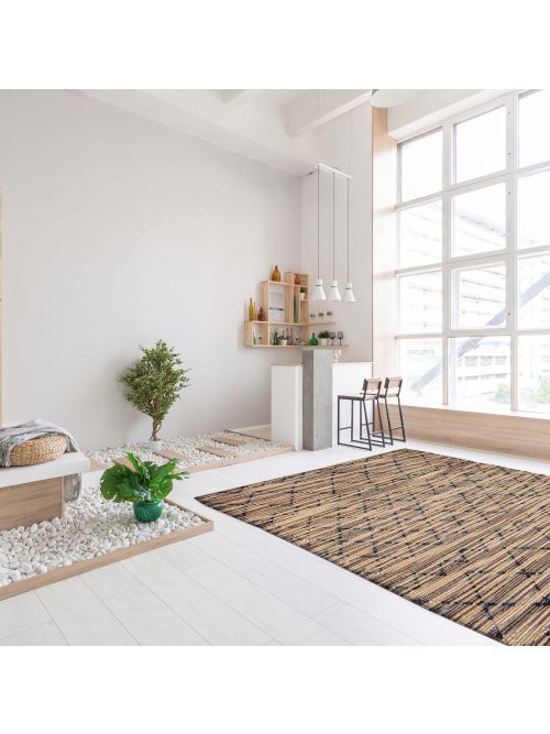 Indian Palas Denizli 5'6" x 7'8" Flat-Weave Jute Kilim 