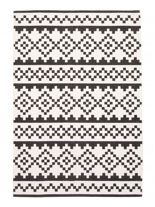 Indian Fab Dhurrie 4'6" x 6'6" Flat-Weave Wool Rug 