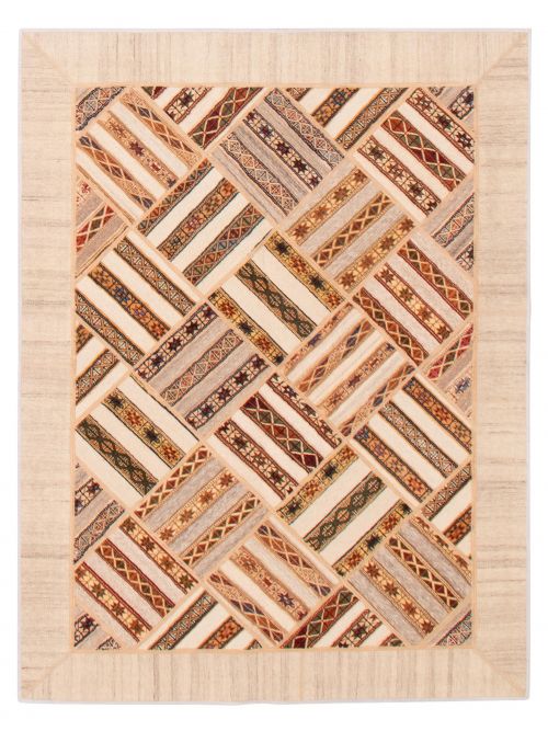 Turkish Ottoman Yama Patchwork 5'0" x 6'7" Handmade Wool Rug 