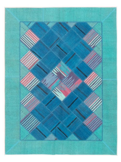 Turkish Ottoman Yama Patchwork 4'11" x 6'5" Handmade Wool Kilim 