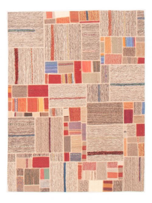 Turkish Ottoman Yama Patchwork 4'10" x 6'5" Handmade Wool Kilim 