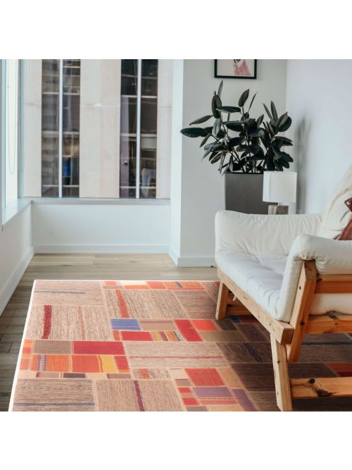 Turkish Ottoman Yama Patchwork 4'10" x 6'5" Handmade Wool Kilim 