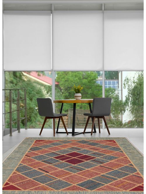 Turkish Ottoman Yama Patchwork 5'7" x 7'10" Flat-Weave Wool Tapestry Kilim 