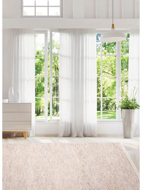 Indian Silk Shadow 4'0" x 5'11" Hand-knotted Viscose & Wool Rug 