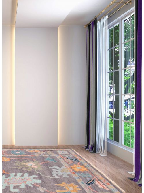 Indian Modern Oushak 9'3" x 12'0" Hand-knotted Wool Rug 