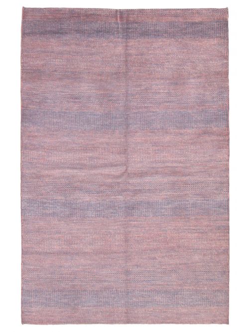 Indian Silk Shadow 5'6" x 8'9" Hand-knotted Viscose & Wool Rug 