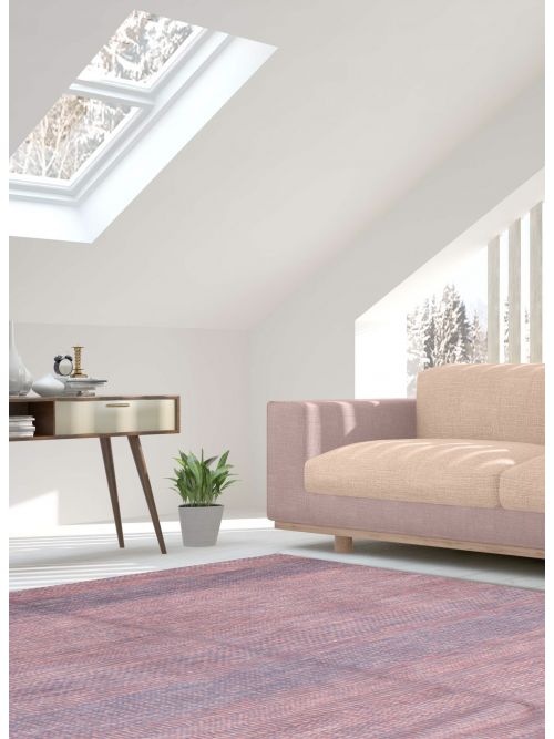 Indian Silk Shadow 5'6" x 8'9" Hand-knotted Viscose & Wool Rug 