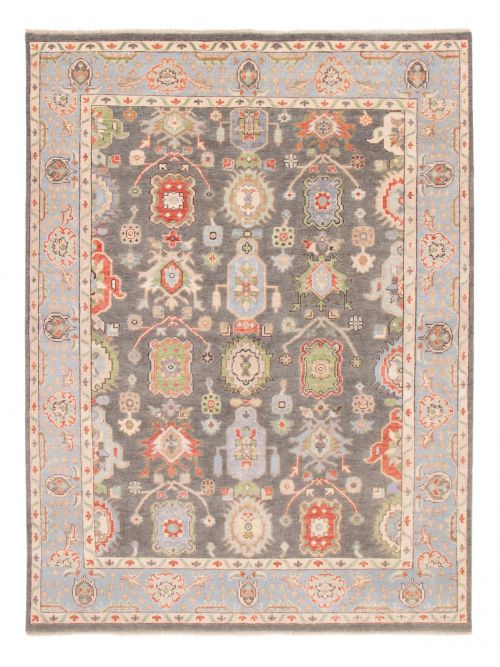 Indian Modern Oushak 8'11" x 11'10" Hand-knotted Wool Rug 
