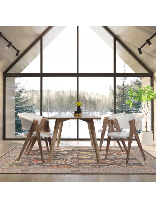 Indian Modern Oushak 8'11" x 11'10" Hand-knotted Wool Rug 