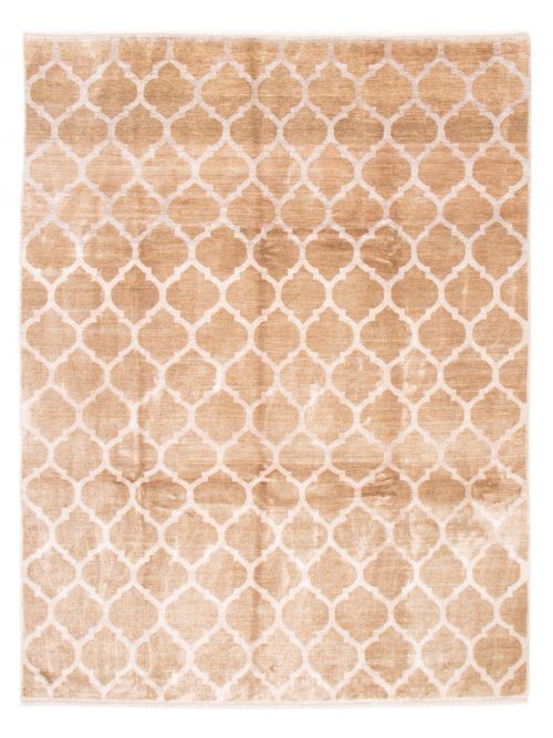 Indian Arlequin 9'0" x 11'9" Hand-knotted Silk Rug 