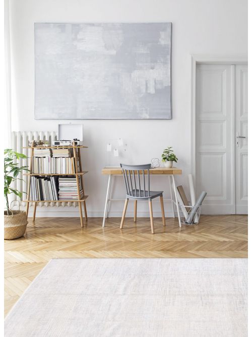 Indian Silk Shadow 8'0" x 10'0" Hand-knotted Viscose & Wool Rug 