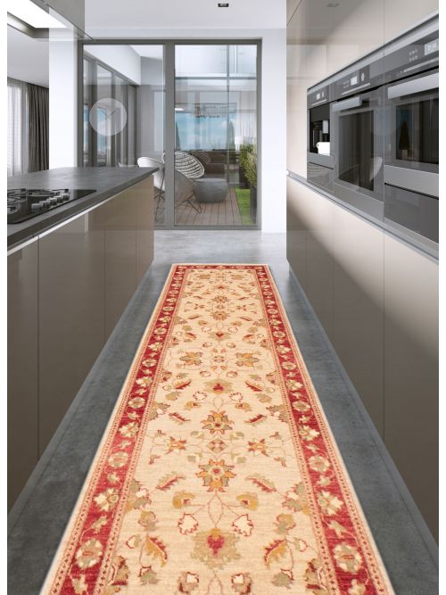 Afghan Chobi Finest 2'6" x 14'9" Hand-knotted Wool Rug 