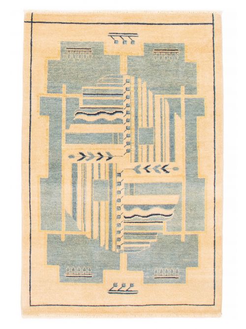 Pakistani Finest Peshawar Ziegler 4'1" x 6'2" Hand-knotted Wool Rug 