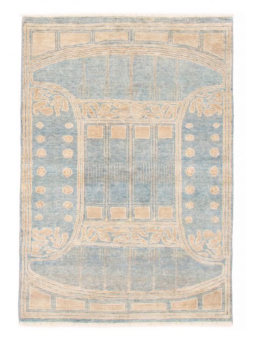 Pakistani Finest Peshawar Ziegler 4'1" x 5'9" Hand-knotted Wool Rug