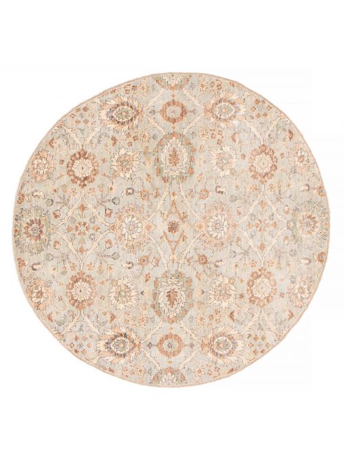 Pakistani Peshawar Oushak 6'0" x 6'0" Hand-knotted Wool Rug 