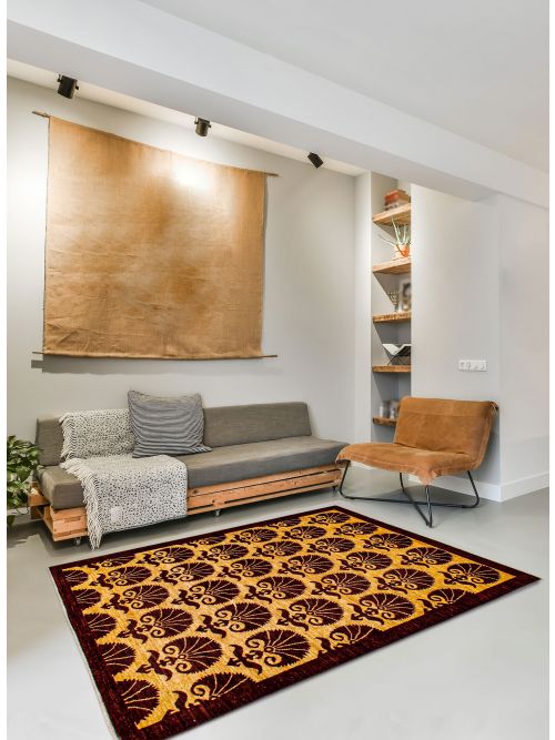 Pakistani Finest Peshawar Ziegler 4'8" x 6'4" Hand-knotted Wool Rug 