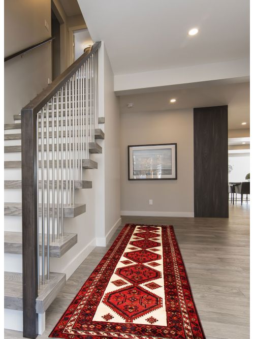 Persian Style 3'10" x 14'8" Hand-knotted Wool Rug 