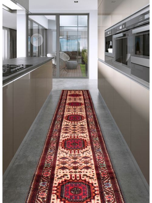 Afghan Finest Mouri 2'6" x 12'4" Hand-knotted Wool Rug 