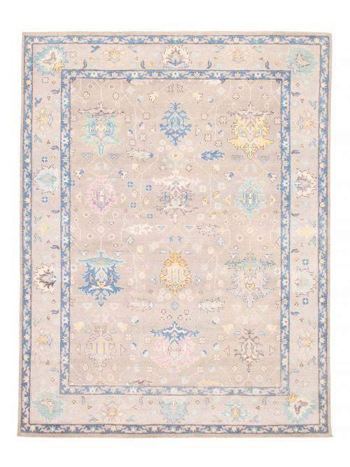 Pakistani Modern Oushak 9'1" x 11'11" Hand-knotted Wool Rug 