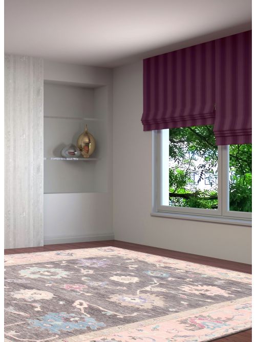 Pakistani Modern Oushak 9'3" x 12'2" Hand-knotted Wool Rug 