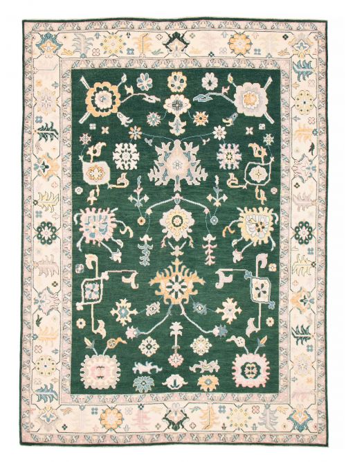 Pakistani Modern Oushak 9'2" x 12'4" Hand-knotted Wool Rug 